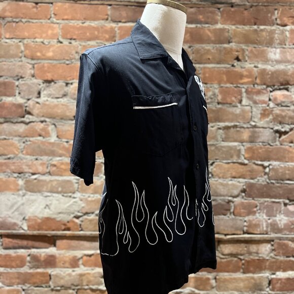 Local Authority LA “Mad Mickey” Flames Bowling Shirt - Picture 2 of 8